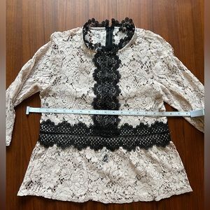Zara Women’s Lace Blouse in Pink and Black Size XS in EUC.